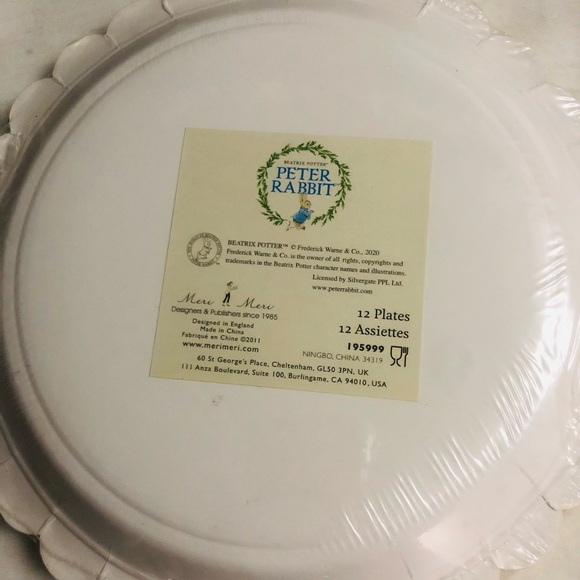 Beatrix Potter Peter Rabbit Set 20 NAPKINS & 12 PAPER PLATES EASTER New Sealed - Picture 5 of 5